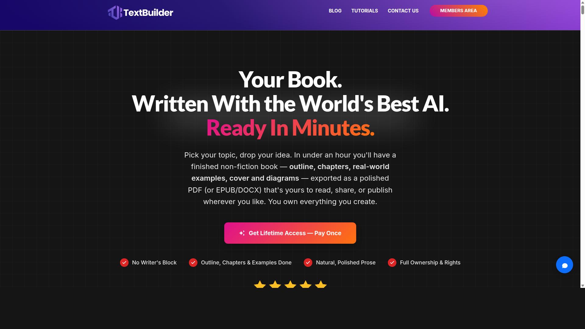 TextBuilder Autopilot website