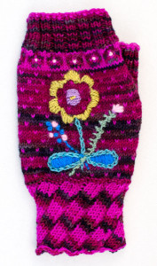 embroidered fingerless mitt from my upcoming book